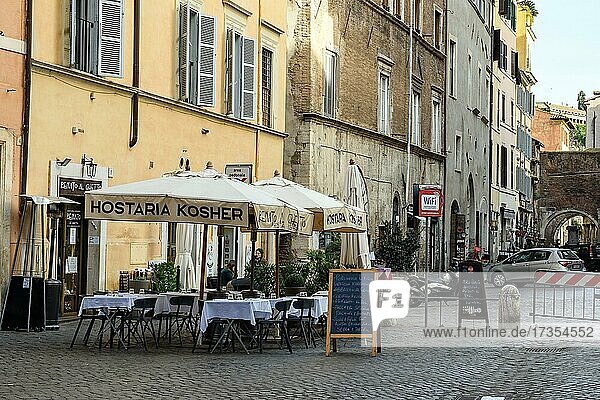 Koscheres Restaurant in jüdisches Viertel von Rom  Rom  Latium  Italien  Europa