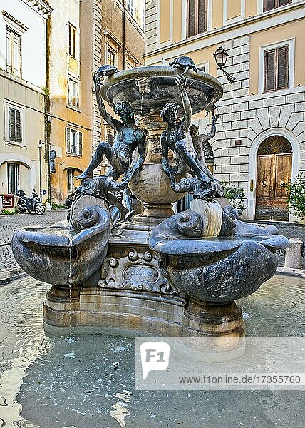 Schildkrötenbrunnen in jüdisches Viertel in Rom Rom  Latium  Italien  Europa