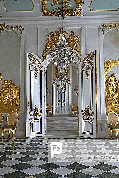 Zimmerflucht, Neue Kammern, Schloss Sanssouci, Potsdam, Brandenburg, Deutschland, Europa
