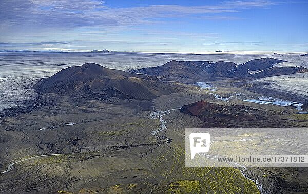 Aerial view of part of Vatnajökull  Austurland  Iceland  Europe