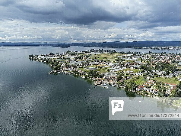View of the western part of Reichenau Island in Lake Constance  Constance County  Baden-Württemberg  Germany  Europe
