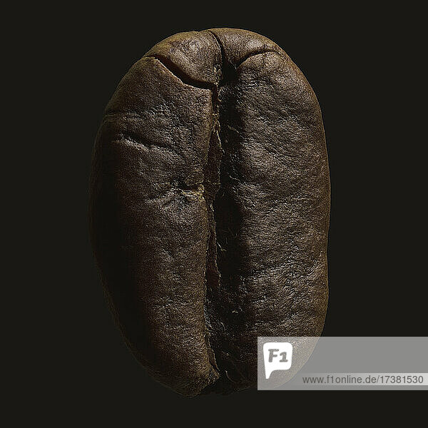 Close up braune Kaffeebohne auf schwarzem Hintergrund