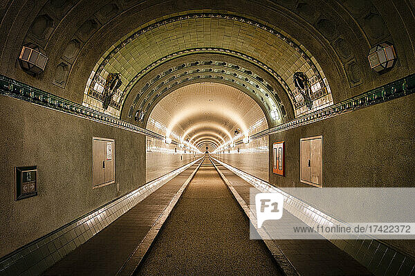 Germany  Hamburg  Diminishing perspective of Old Elbe Tunnel