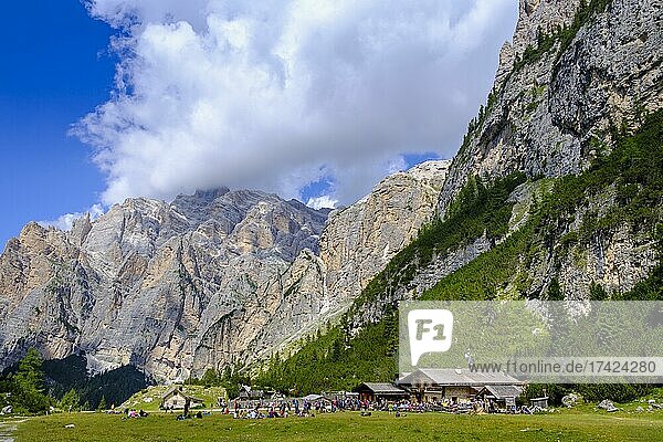 Ütia Scotoni  Scotoni Hut  near Capanna Alpina  Valparola Pass  Fanes Sennes Braies nature Park  Val Badia  Abbey  Ladinia  Dolomites  South Tyrol  Italy  Europe