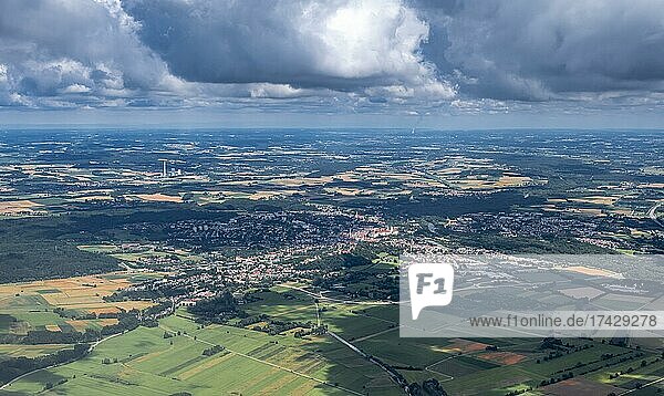 Luftaufnahme  Stadtansicht von Freising  Bayern  Deutschland  Europa