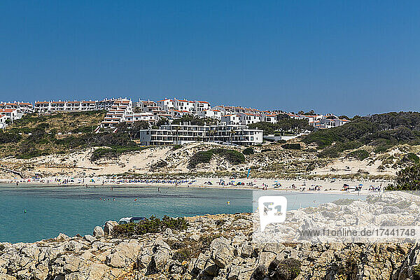 Spain  Balearic Islands  Menorca  Son Parc  Platja Arenal d'en Castell bay in summer