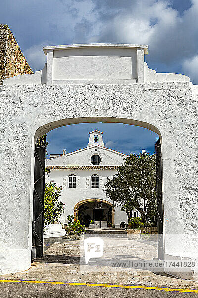 Spain  Balearic Islands  Menorca  Es Mercadal  Entrance of Sanctuary of Virgen del Toro