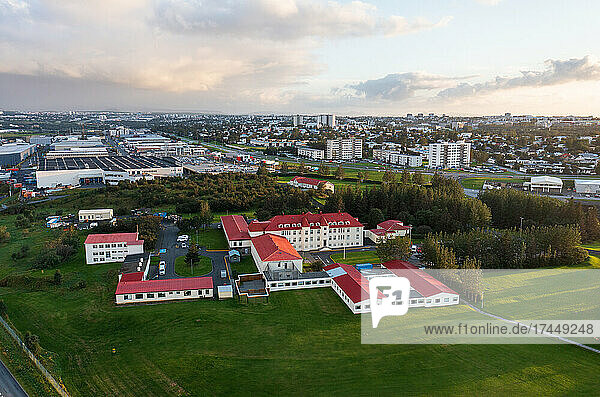 Aerial view of Iceland's mental hospital in Reykjavik.