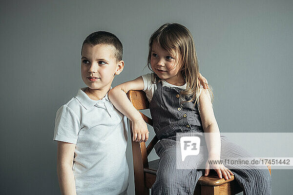 Portrait of brother and sister.