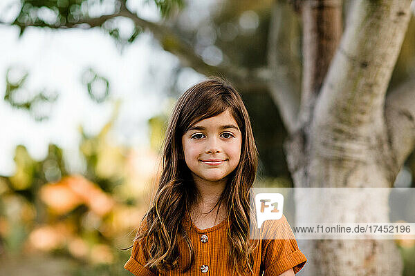 Portrait of Young Girl in Desert Garden in San Diego