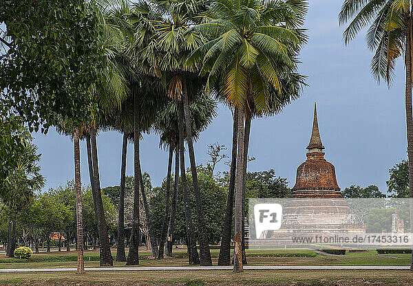 Pagoda at the historical park in Sukhothai in north Thailand