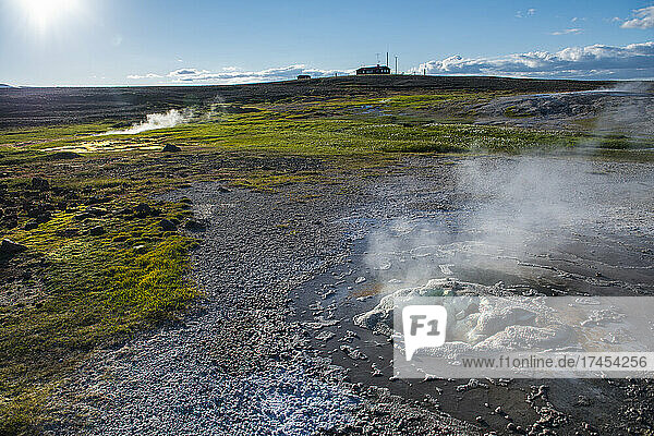 geothermal hot spring at Hveravellir in central Iceland
