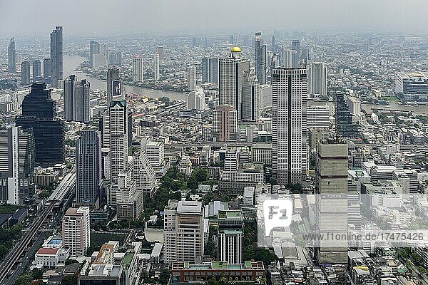 Skyline mit State Tower Hotel Lebua  Bangkok  Thailand  Asien