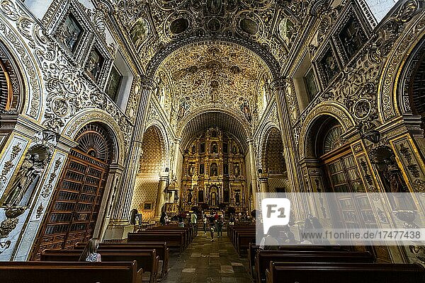 Beautiful interior of the Church of Santo Domingo de Guzmán  Oaxaca  Mexico  Central America