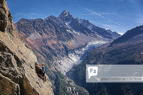 Rock climber  Chamonix-Mont-Blanc  France  Europe