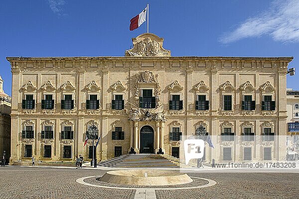 Gebäude Auberge de Castille  Amtssitz Sitz von Premierminister von Malta  Castille Place  Valletta  Malta  Europa