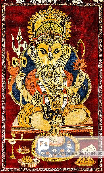 Teppichknüpfkunst  Kunsthandwerk in Rajasthan  Jaipur  Rajasthan  Indien  Asien