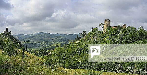 Rocca Veneziani and Clock Tower  Brisighella  Province of Ravenna  Italy  Europe