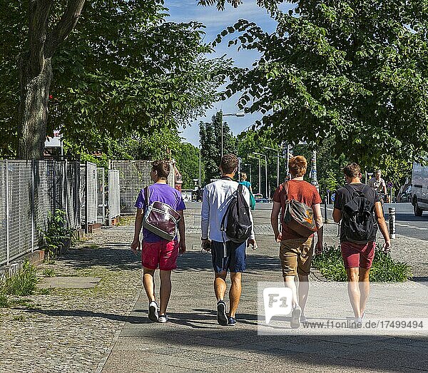 Tourists in summer in the capital  Berlin  Germany  Europe