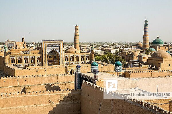 View of the historic old town  Khiva  Uzbekistan  Khiva  Uzbekistan  Asia
