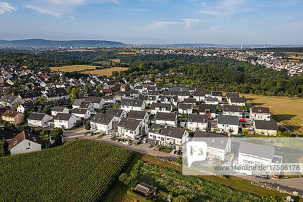 Germany  Baden-Wurttemberg  Waiblingen  Aerial view of new suburban houses