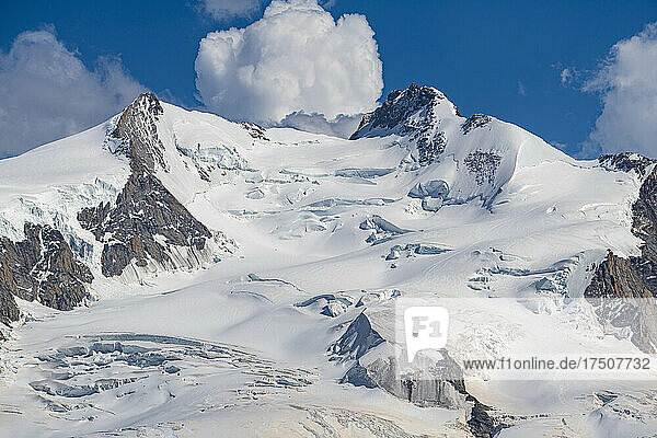 Snowcapped peak of Gornergrat ridge
