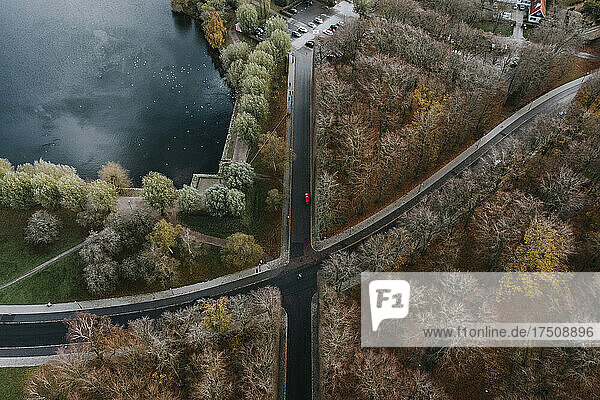 Sweden  Malmoe  Overhead view of roads crossingPildammsparken