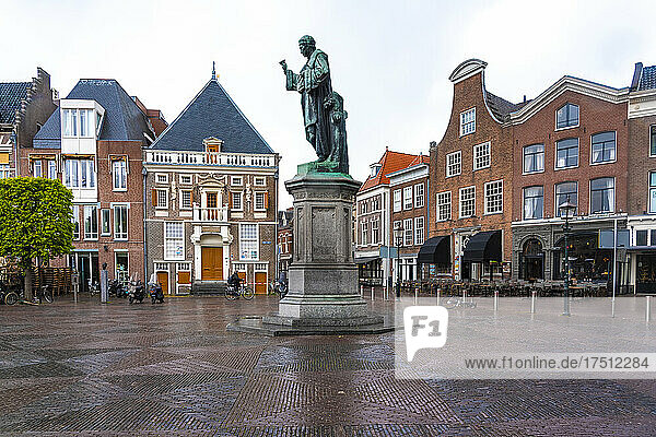 Netherlands  North Holland  Haarlem  Statue of Johann Costerus on Grote Markt square