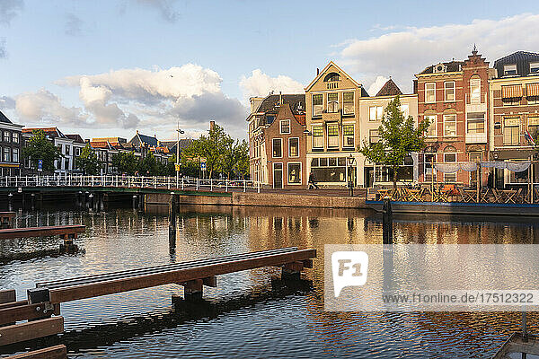 Netherlands  South Holland  Leiden  Old houses by Turfmarkt