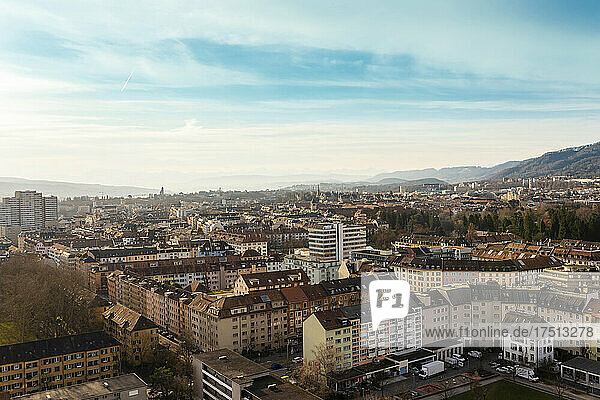 Switzerland  Zurich  Apartment buildings  aerial view