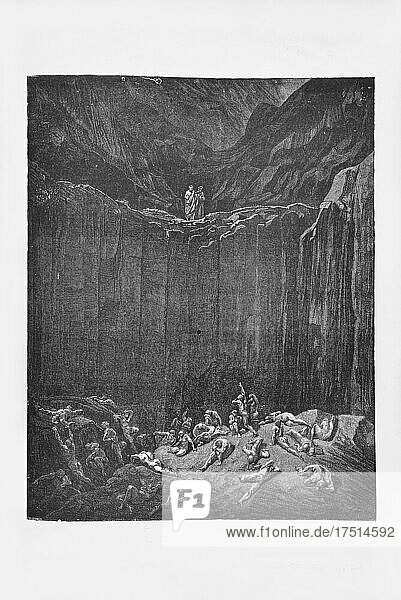 Gustave Doré  Die Göttliche Komödie  La Divina Commedia  Inferno  Gesang XXIX  V. 54-57  1887  Kupferstich  (Sammlung Ambrosini)