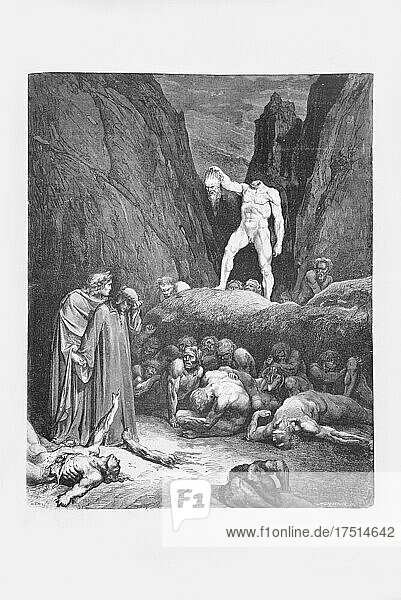 Gustave Doré  Die Göttliche Komödie  La Divina Commedia  Inferno  canto XXVIII  v. 123  1887  Kupferstich  (Sammlung Ambrosini)