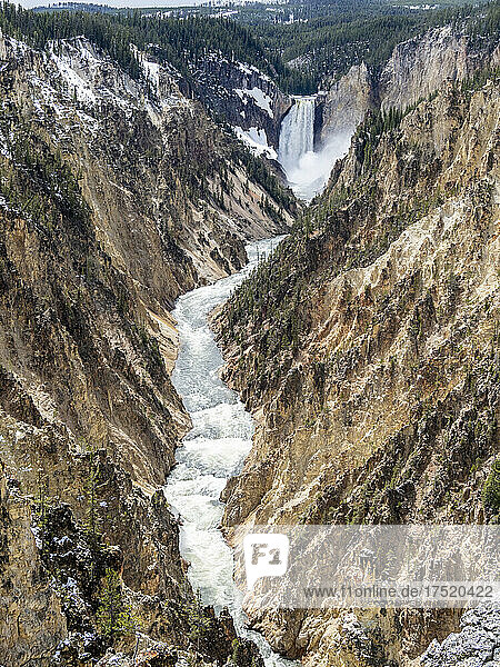 The lower Yellowstone Falls in the Yellowstone River  Yellowstone National Park  UNESCO World Heritage Site  Wyoming  United States of America  North America