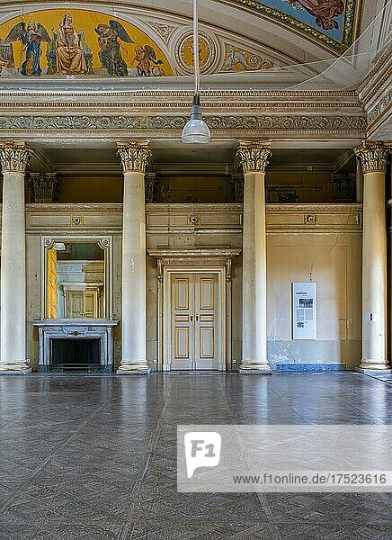 Columns in the Cupola Hall of the Neues Palais in Pillnitz Palace  Saxony  Germany  Europe