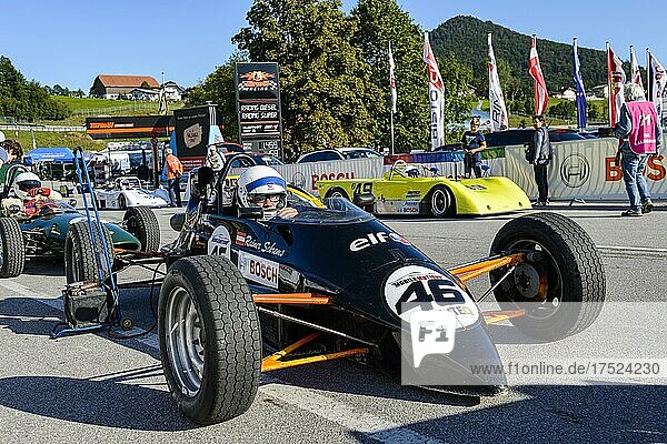 Historic race cars in waiting  Rainer Schrems  Quest FF 86  Histo Cup 2019  Bosch Race  Salzburgring 1  Salzburg  Austria  Europe