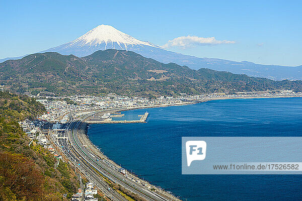 Mount Fuji And The Coastline From Satta Pass  Shizuoka Prefecture