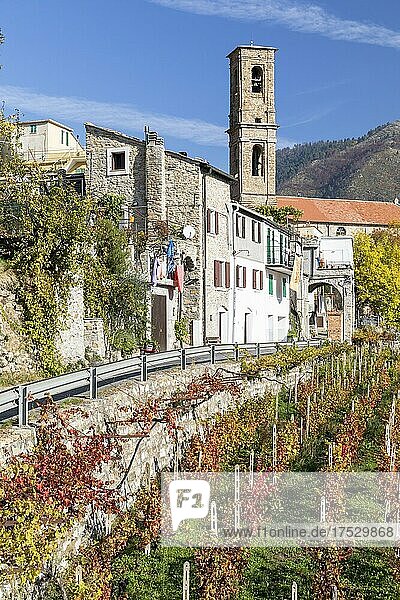 Church of Carpasio a small mountain village  Liguria  Italy  Europe