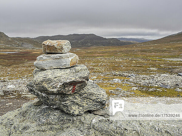 Small cairn at Hardangervidda plateau