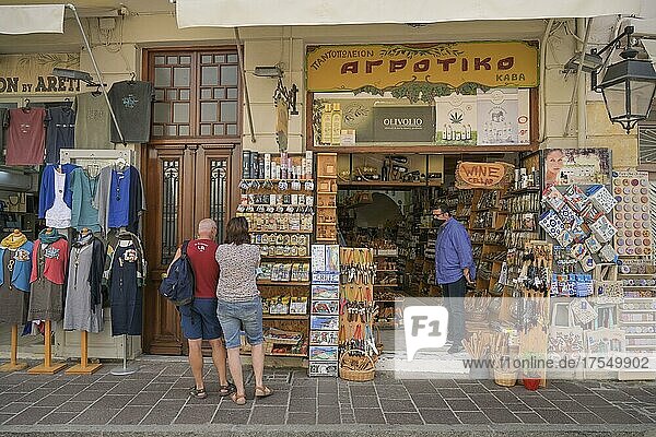 Einkaufstraße  Touristen  Mavrokordatou Alexanrou  Altstadt  Rethymno  Kreta  Griechenland  Europa