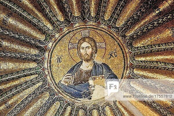Mosaik Christus Pantokrator in Chora Kirche  Istanbul  Türkei  Asien