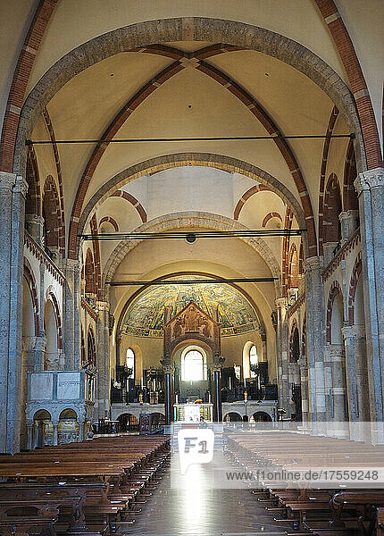 Europe Italy  Lombardy  Milan. Sant'Ambrogio Basilica  interior