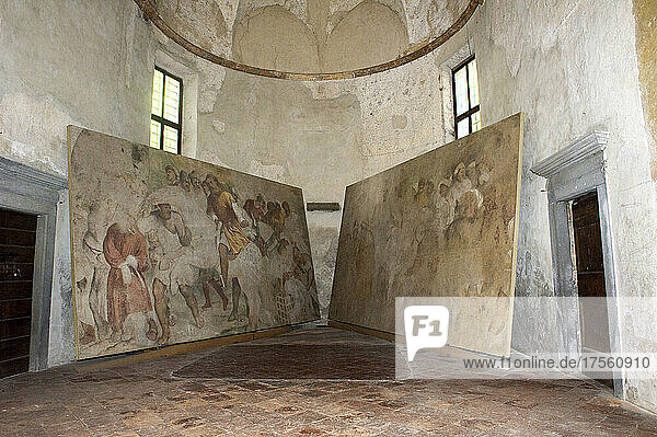 Italien  Lombardei  Iseo-See  Sebino-See  Pisogne  Santa Maria della Neve  Fresken von Girolamo Romani nach Romanino im Jahr 1534