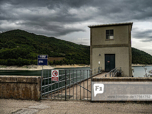Italy  Lazio  Posticciola Turano Dam at Turano Lake