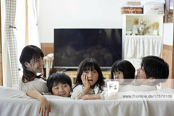Japanese Family Taking A Commemorative Photo
