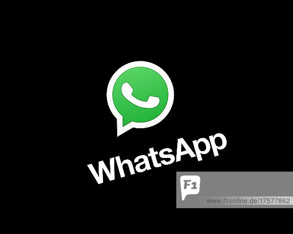 WhatsApp ColorWithName  gedreht  schwarzer Hintergrund  Logo  Markenname