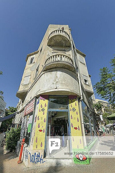 Wohnhaus im Bauhaus-Stil  Nachalat Benyamin  Weiße Stadt  Tel Aviv  Israel  Asien