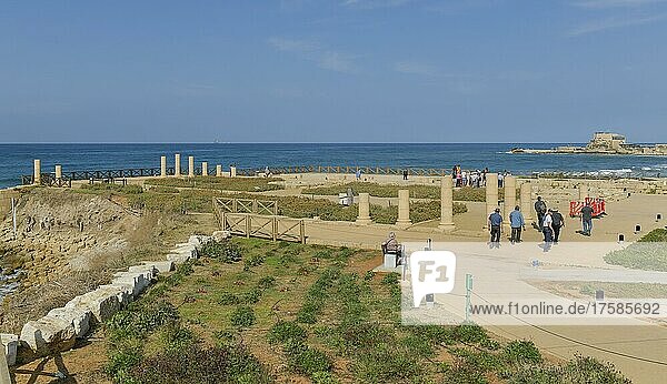 Palace of Herod  excavation site Caesarea  Israel  Asia