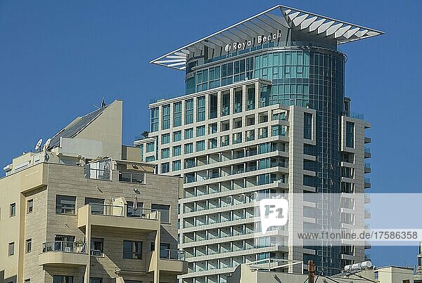 Wohnhaus  rechts Royal Beach Hotel  Tel Aviv  Israel  Asien