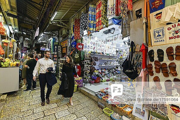Souvenir shops  Bazaar  Old City  Jerusalem  Israel  Asia