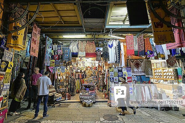 Souvenir shops  Bazaar  Old City  Jerusalem  Israel  Asia
